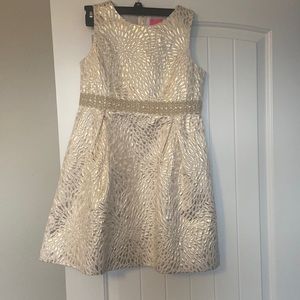 Lily Pulitzer Gold and cream dress